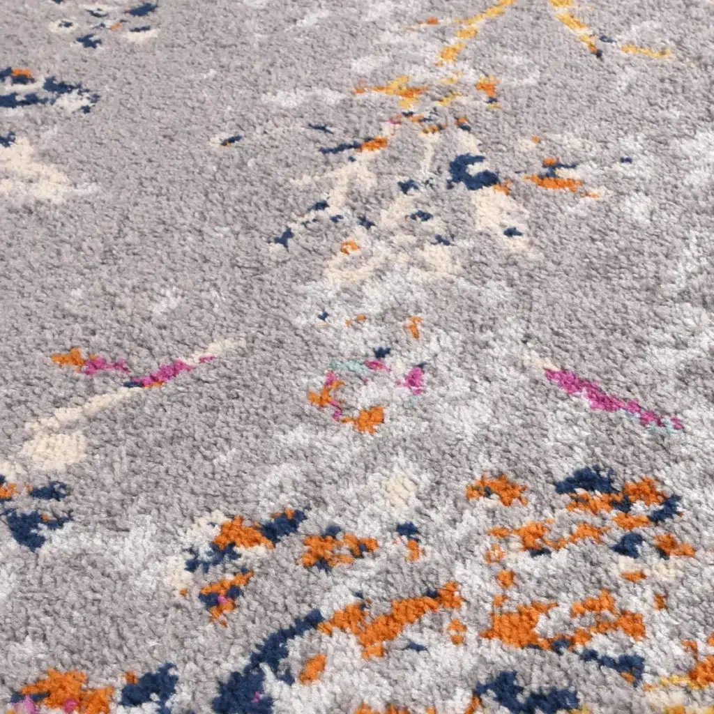 Luxurious Sicily Catina Grey Multi Contemporary Rug with Durable Polypropylene Fibers for Any Space