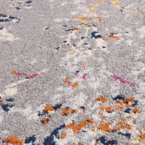 Luxurious Sicily Catina Grey Multi Contemporary Rug with Durable Polypropylene Fibers for Any Space