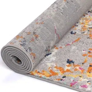 Luxurious Sicily Catina Grey Multi Contemporary Rug blends vibrant colors for eclectic spaces soft durable polypropylene pile