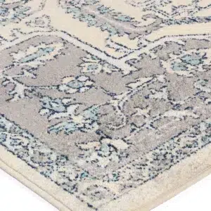 Timeless Sicily Avola Grey Blue Transitional Rug Elegant Design Soft Durable Living Room Bedroom Decor