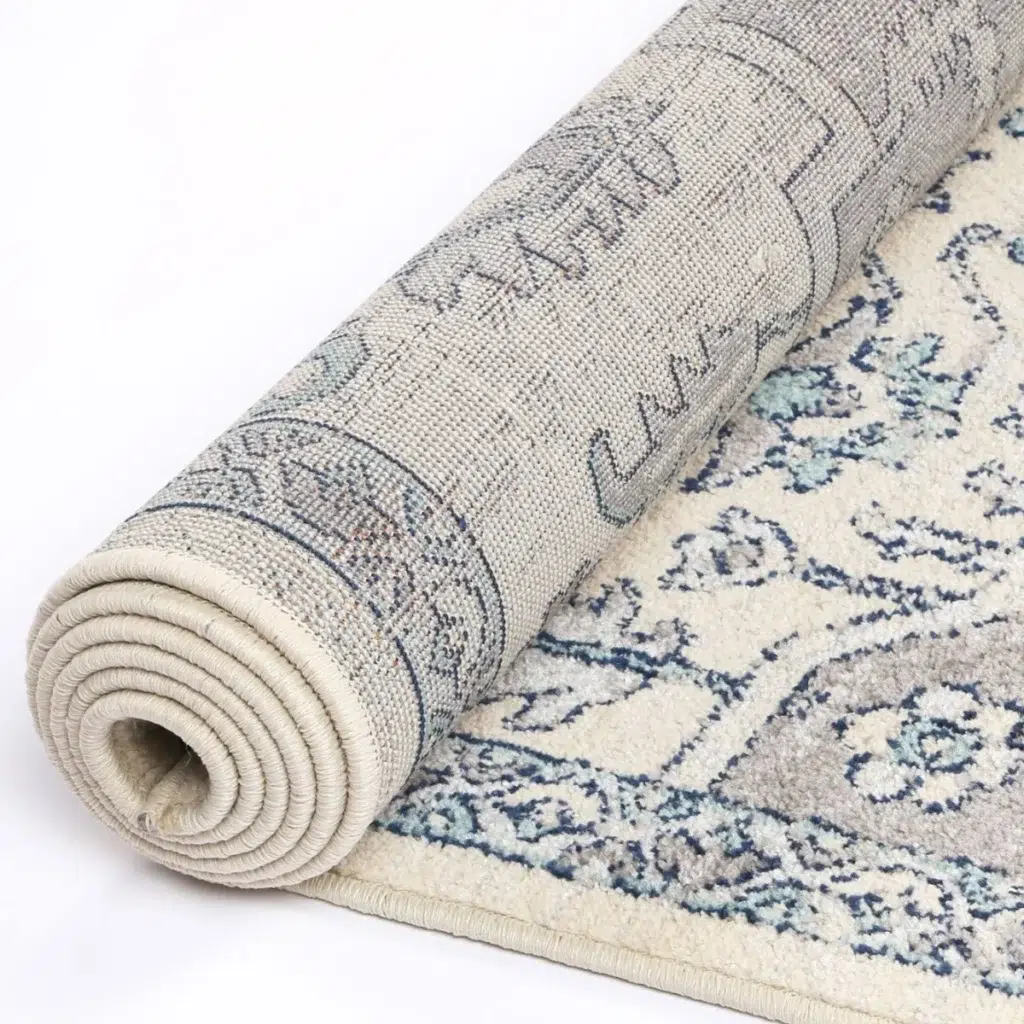 Timeless Sicily Avola Grey Blue Transitional Rug Elegant Design Soft Durable Living Room Bedroom Decor