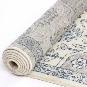 Timeless Sicily Avola Grey Blue Transitional Rug Elegant Design Soft Durable Living Room Bedroom Decor