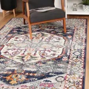 Luxurious Sicily Enna Multi Transitional Rug vibrant colors eclectic bohemian decor durable soft touch