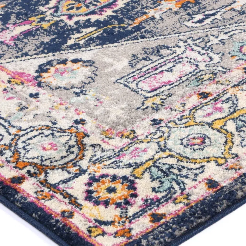 Luxurious Sicily Enna Multi Transitional Rug vibrant colors eclectic bohemian design durable low maintenance