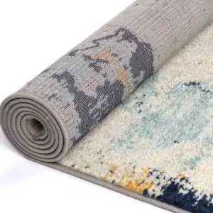 Luxurious Sicily Alcamo Multi Abstract Rug with vibrant pinks blues opulent design durable low maintenance perfect for eclectic spaces