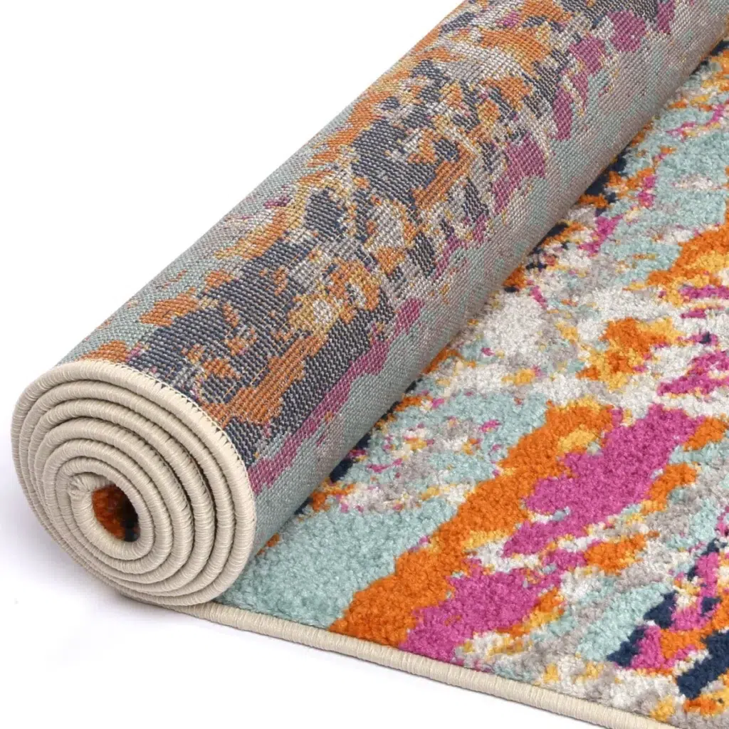 Vibrant Sicily Carini Multi Contemporary Rug with Luxurious Pink and Blue Design for Modern Bohemian Interiors