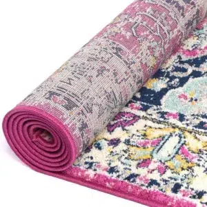 Timeless Sicily Carleone Pink Blue Transitional Rug Elegant Design Soft Plush Surface