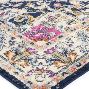 Sicily Nicosia Navy Pink Transitional Rug elegant durable design vibrant colors versatile sizes premium craftsmanship enhance home decor