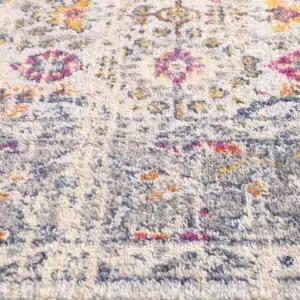 Luxurious Sicily Ferla Grey Multi Transitional Rug elegant design vibrant colors durable construction