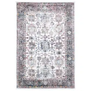 Soft Santa Fe Camino Border Cream Rug adds elegant comfort to any room with durable high quality synthetic fibers perfect for pets kids and easy cleaning