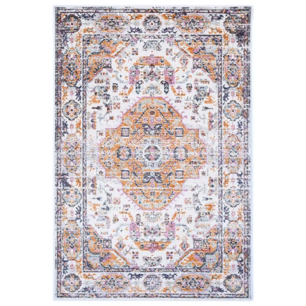 Santa Fe Medallion Rustic Rug soft pastel tones cozy warmth durable synthetic fibers perfect for any room
