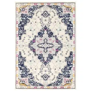 Vibrant Sicily Acate Ivory Multi Transitional Rug perfect for eclectic bohemian interiors durable polypropylene handmade in Turkey