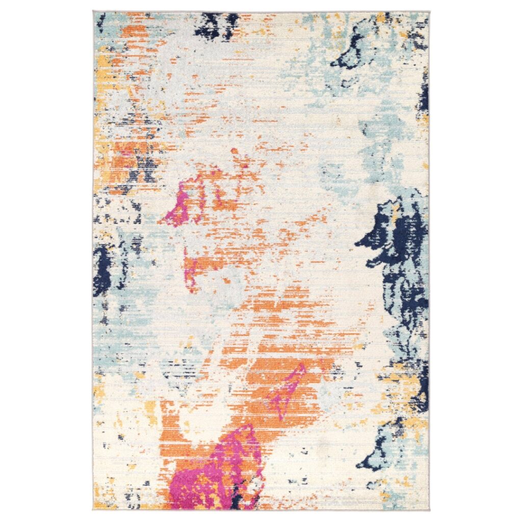 Luxurious Sicily Alcamo Multi Abstract Rug with vibrant colors and durable design for eclectic spaces