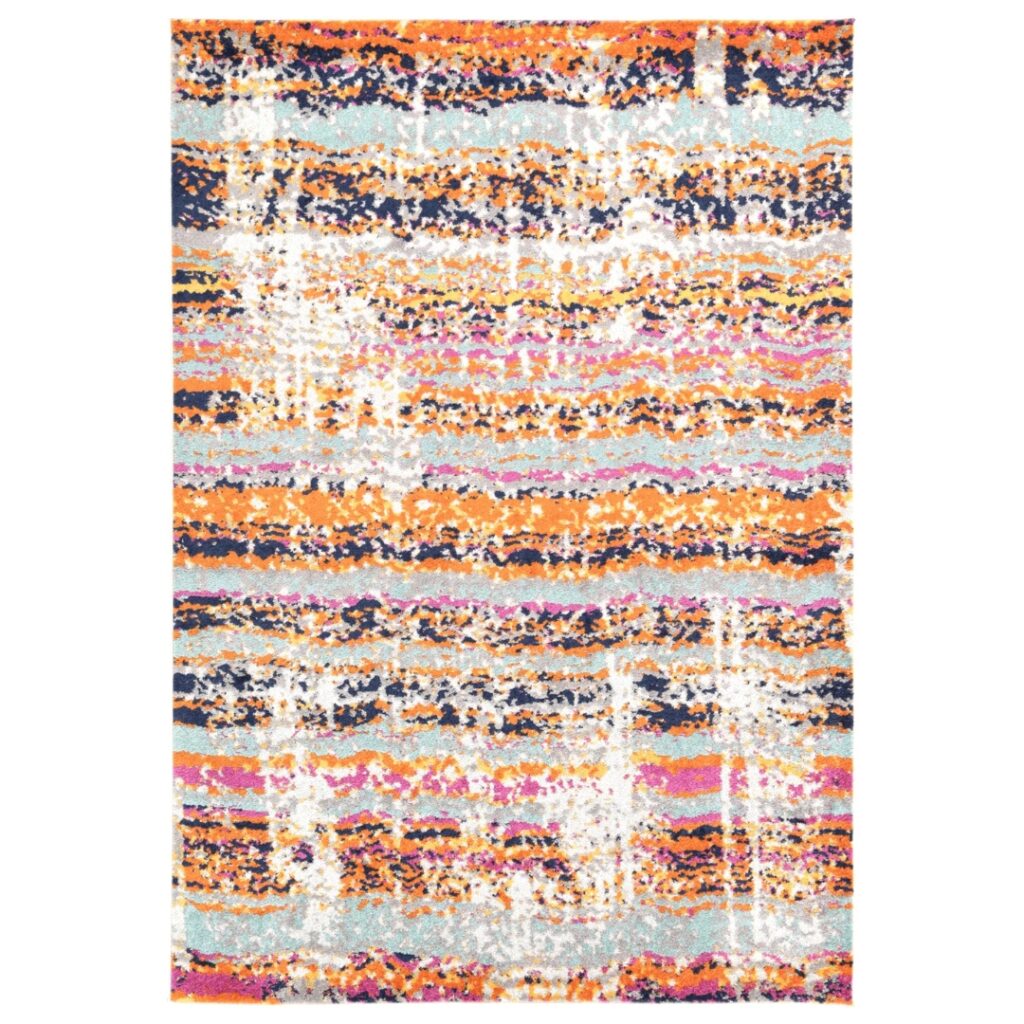 Luxurious Sicily Carini Multi Contemporary Rug vibrant colors eclectic design durable soft pile