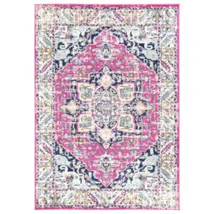 Timeless elegance Sicily Carleone pink blue transitional rug soft durable design eclectic bohemian interiors