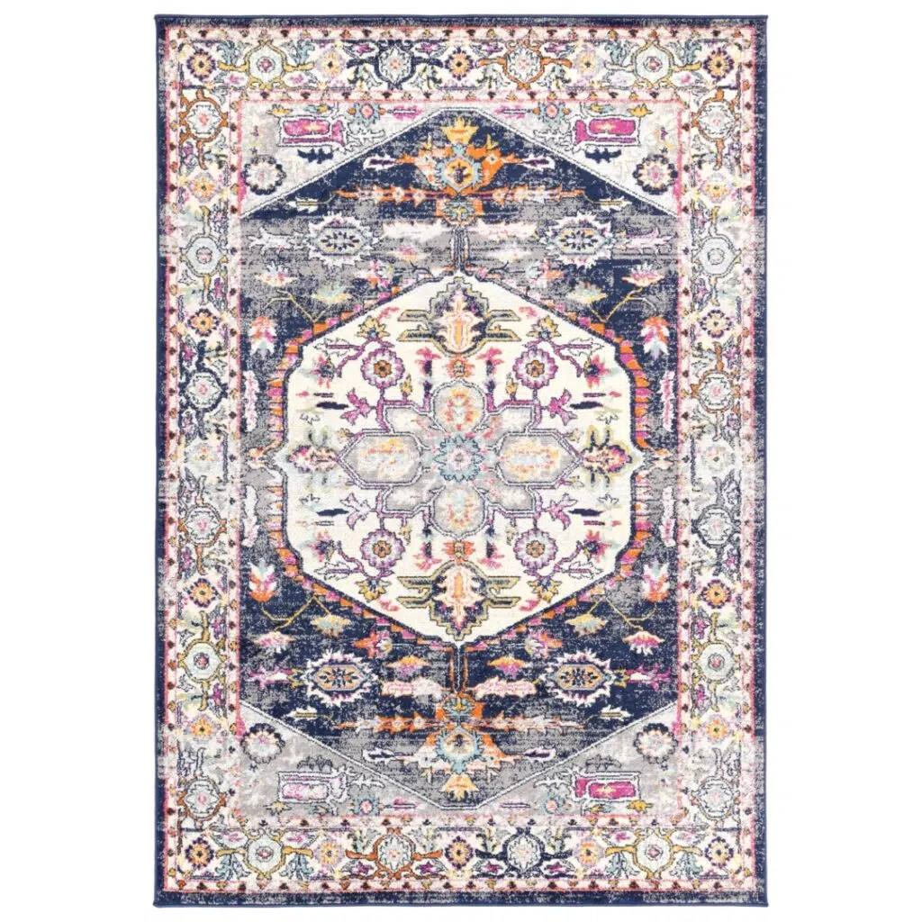 Luxurious Sicily Enna Multi Transitional Rug vibrant colors eclectic bohemian design durable low maintenance