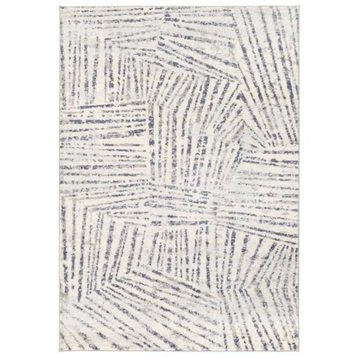 Sicily Ferraro Ivory & Blue Geometric Rug