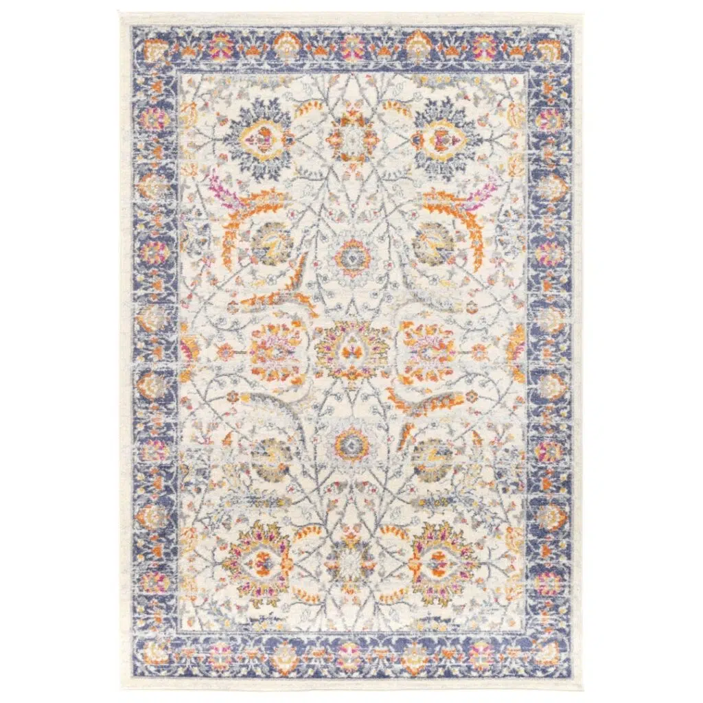 Sicily Mortilli Blue Yellow Transitional Rug vibrant durable low maintenance versatile quality craftsmanship pile height soft comfortable elegant living room bedroom modern traditional spaces