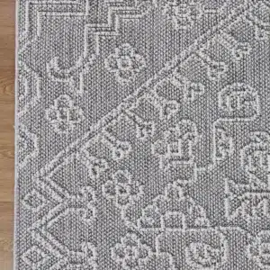 Vanuatu Bule Ash Tribal Flatweave Rug elegant flatwoven design durable indoor outdoor use