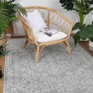Vanuatu Bule Ash Tribal Flatweave Rug stylish durable indoor outdoor use versatile design easy maintenance heatset polypropylene craftsmanship