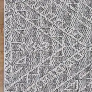 Vanuatu Kaua Ash Tribal Flatweave Rug elegant flatwoven texture durable heatset polypropylene fibers easy maintain stylish living room decor