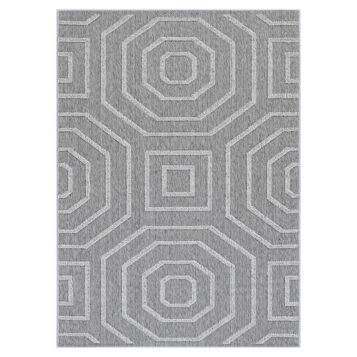 Vanuatu Devesi Grey Geometric Flatweave Rug versatile indoor outdoor design easy maintenance durable stylish living spaces hallways entryways heatset polypropylene flatweave 8mm pile