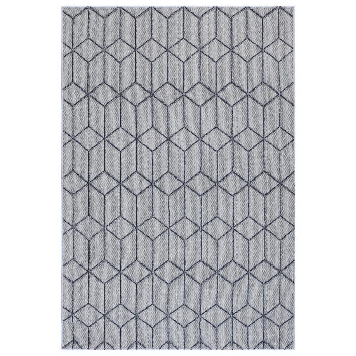 Vanuatu Greenslade Charcoal Geometric Flatweave Rug adds style and comfort to any space with its durable flatwoven design perfect for indoor outdoor use