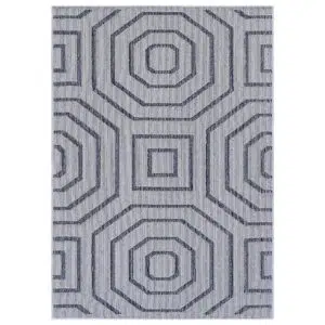 Vanuatu Hale Charcoal Geometric Flatweave Rug versatile indoor outdoor durable design elegance easy cleaning
