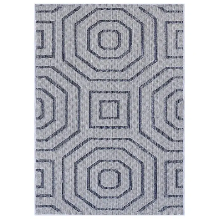 Vanuatu Hale Charcoal Geometric Flatweave Rug