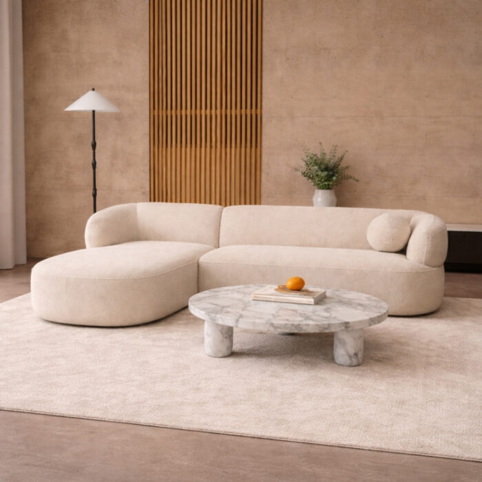 Arden 4 Seater Modular Sofa in Soft Beige Fabric