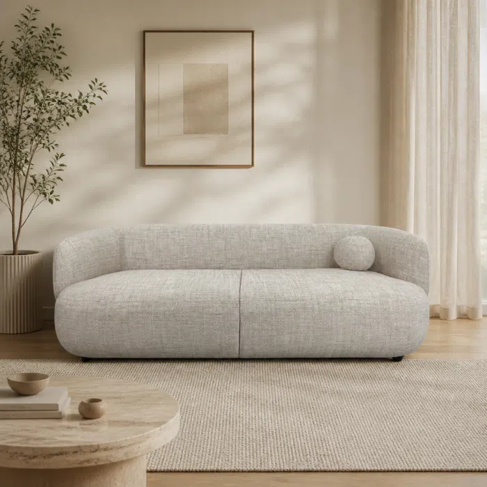 Aurea 3-seater oatmeal sofa for modern living rooms