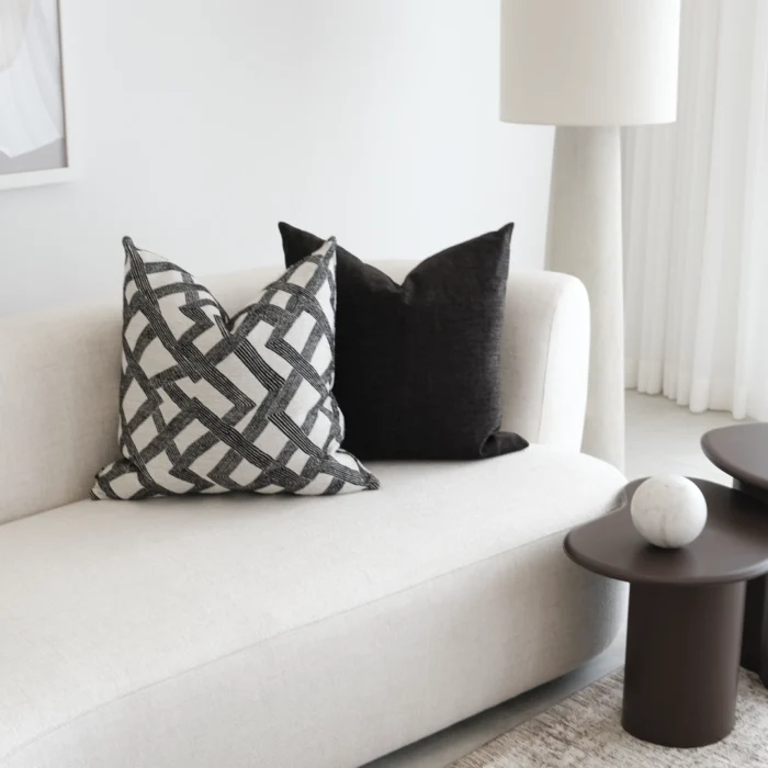 Black 55cm Nior Cushion with soft fabric for sofa or bed