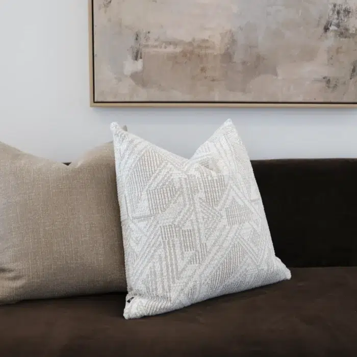Napo Cushion 55cm Beige White Soft Woven Decorative Pillow