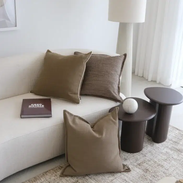 Mocha 55cm Edge Cushion for Sofa Chair Bed Decor