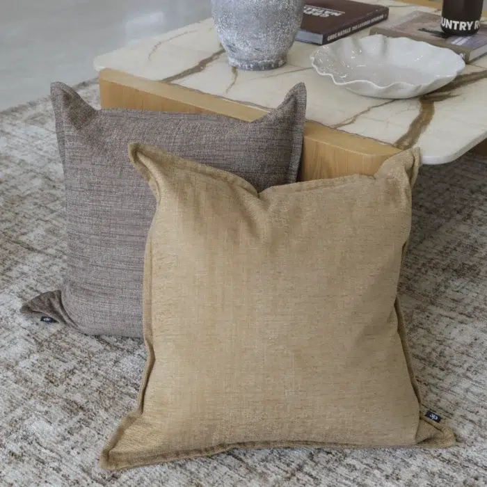 Yellow 55cm edge cushion for sofa chair or bed