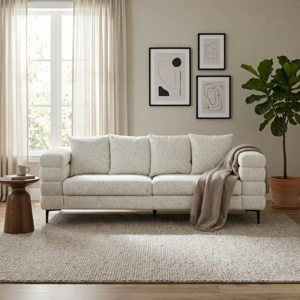 Jasper Fabric 3 Seater Sofa in modern living room