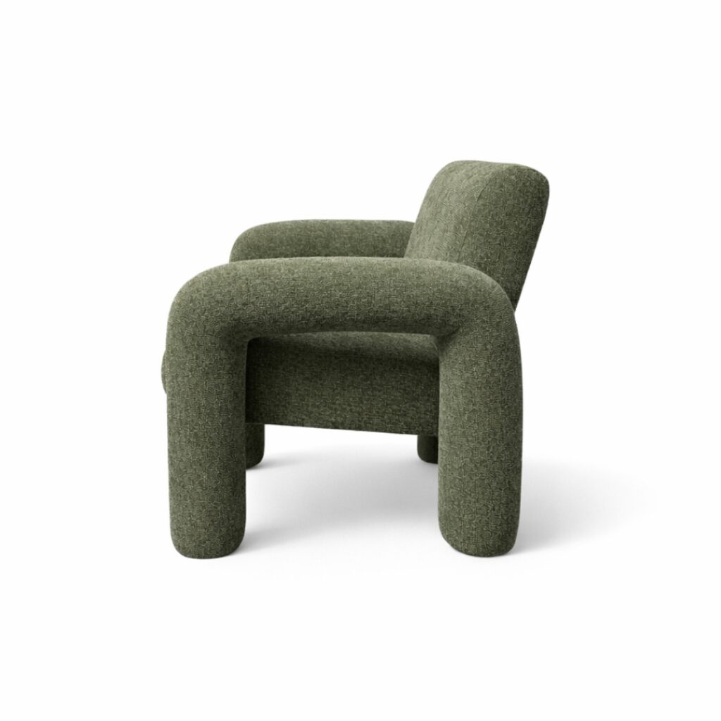 Moona Green Armchair - Contemporary Design with Premium Fabric Upholstery