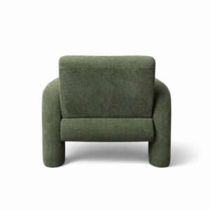 Moona Armchair in green - modern, comfortable, solid wood frame