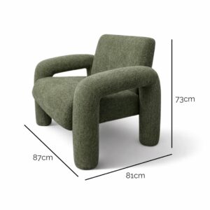 Moona Green Armchair - Contemporary Design with Premium Fabric Upholstery