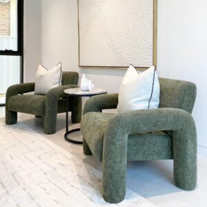 Moona Green Armchair - Contemporary Design with Premium Fabric Upholstery