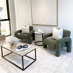 Moona Green Armchair - Contemporary Design with Premium Fabric Upholstery