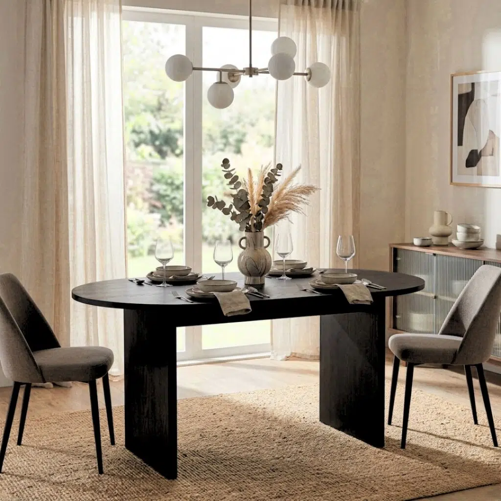 Nova Oval 160cm Dining Table in modern home setting