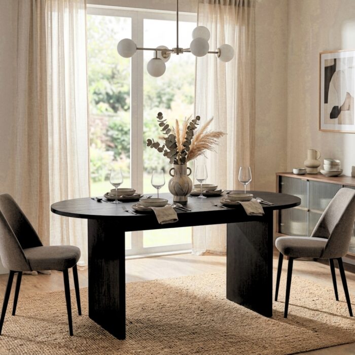 Nova Oval 160cm Dining Table in modern home setting