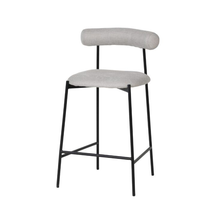 Soren Bar Stool beige seat black metal legs modern minimalist design