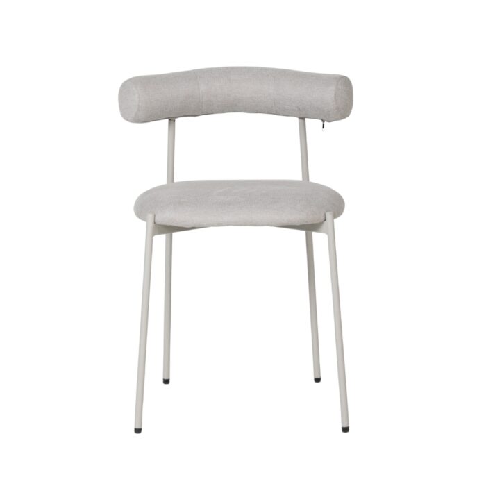 Soren Dining Chair in beige with metal frame and fabric upholstery