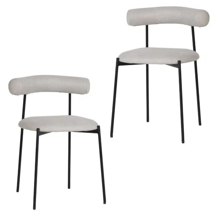 Soren Dining Chair – Beige w Black Leg (set of 2)