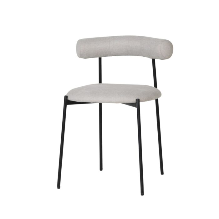 Soren Beige Dining Chair with Black Metal Legs