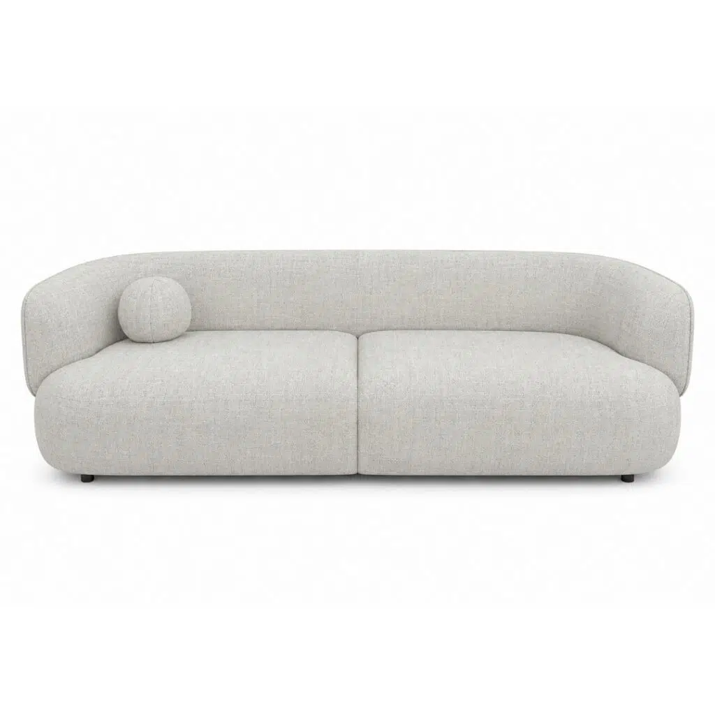 Beige Aurea 3-seater sofa in modern living room