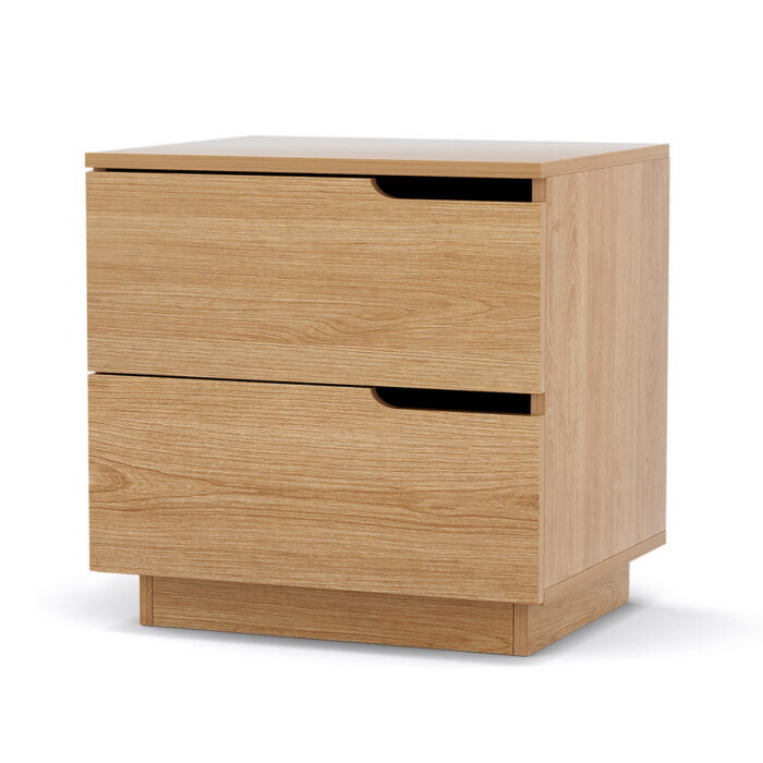 Artiss Pine Bedside Table with 2 Drawers