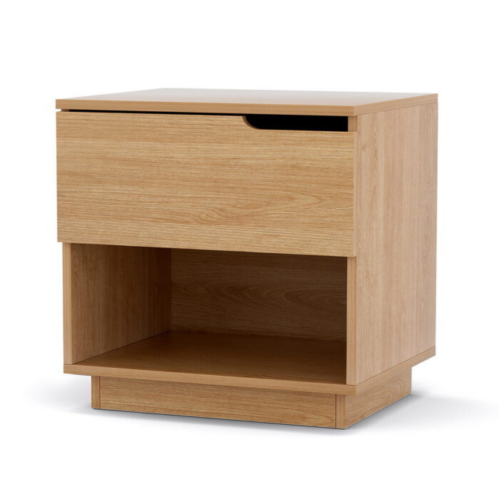 Pine bedside table with drawer and shelf for bedroom or living room